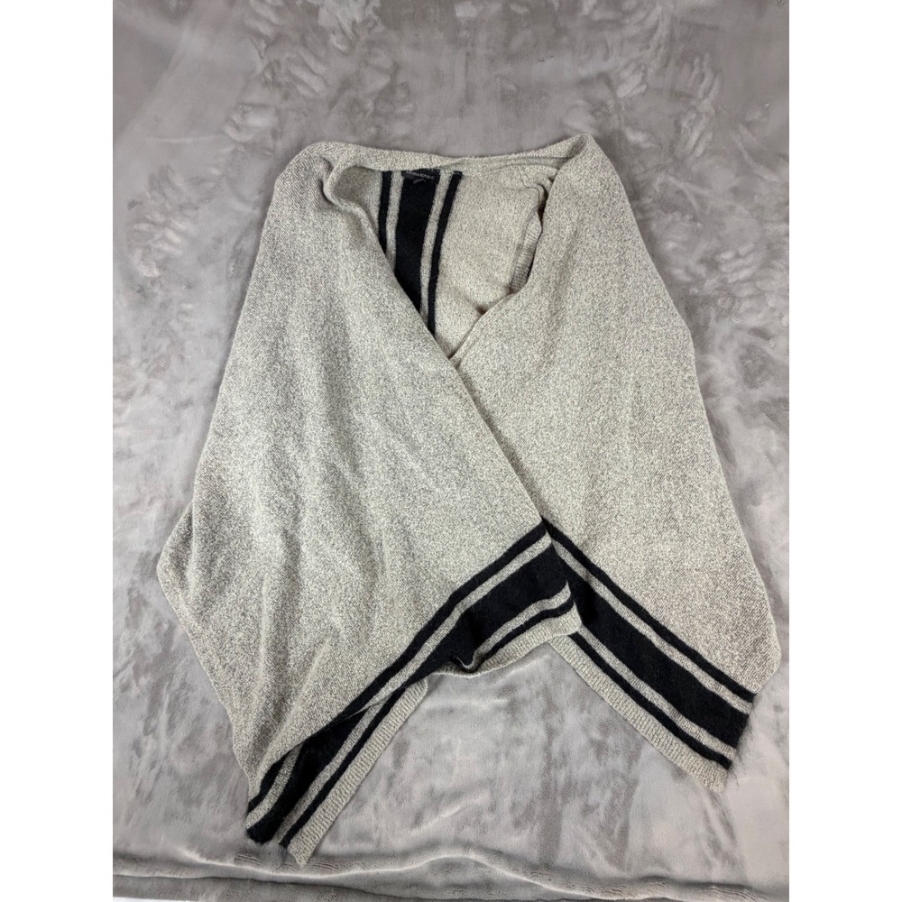 Banana Republic Womens Gray Wool Alpaca Mohair Blend Striped Wrap Vest Large